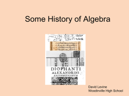 General history of algebra