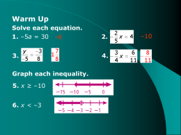 solving Inequalities by Multiplying or Dividing