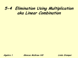 5-4 Elimination Using Multiplication