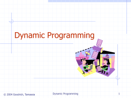 Dynamic Programming - Michigan Technological University