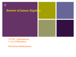 Review of Linear Algebra - Carnegie Mellon University