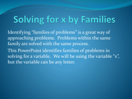 Factoring by Families