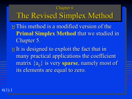 Chapter 6 The Revised Simplex Method