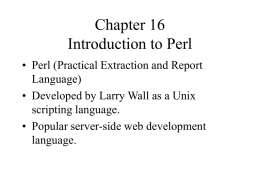 Chapter 16 Introduction to Perl