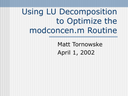 Using LU Decomposition to Optimize the modconcen.m Routine
