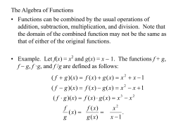 The Algebra of Functions - St. Edward's University