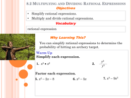 8.2 Multiplying and Dividing Rational Expressions