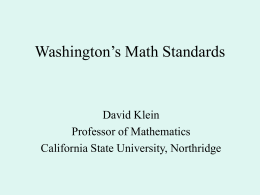 Washington's Math Standards