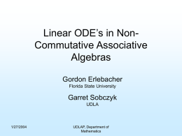 Linear ODE’s in Non-Commutative Associative Algebras