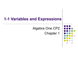 Algebra One CP2