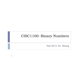 CISC1400: Binary Numbers