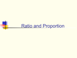 Ratio and Proportion - Region 11 Math and Science