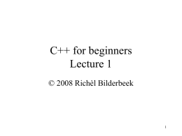 C++ for beginners lecture 1