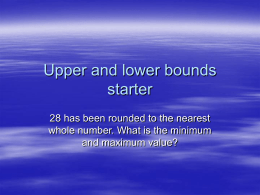 Upper and lower bounds - Middle School Mathematics