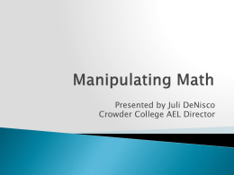 Manipulating Math - University of Georgia