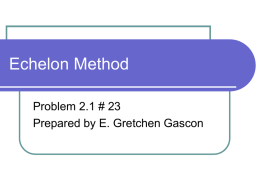 Echelon Method - EGG Math Help