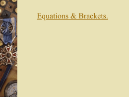Equations & Brackets