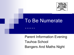 TobeNumerate - Tauhoa School