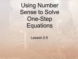 Solve One-Step Equations