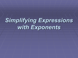 Simplifying Expressions with Exponents