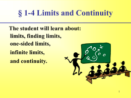 1.4 Limits and Continuity
