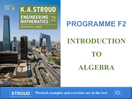 F 02 Introduction to algebra PowerPoint