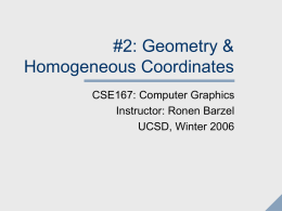 2: Geometry & Homogeneous Coordinates
