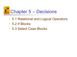 Chapter 5 - Decision Structure