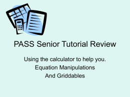 PASS Senior Tutorial Review