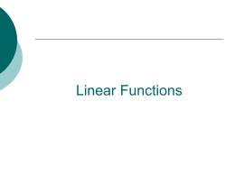 Linear Functions