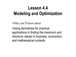 Lesson presentation 4.4 Optimization