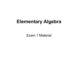 Terminology of Algebra