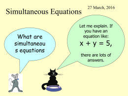 Simultaneous Equations