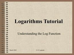 Logarithms Tutorial