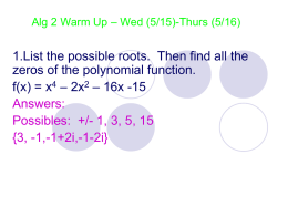 Lesson 3.5A Rational Functions and their Graphs