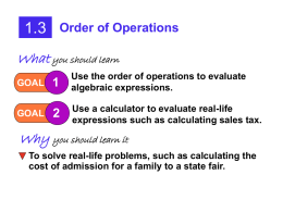 1.3: Order of Operations