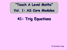 41 Trig Equations