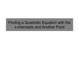 Finding a Quadratic Equation with the x