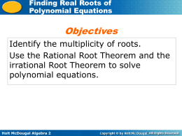 4.1 Finding Real Roots - Effingham County Schools