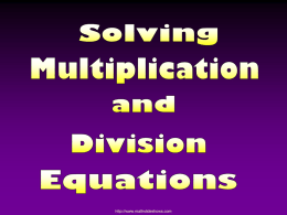 Multiply & Divide Equations