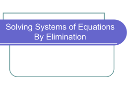 Solving by Basic Elimination
