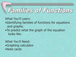 families of functions