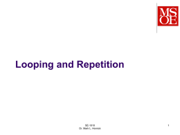 (looping and repetition) do