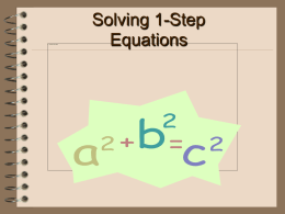 1-Step Equations