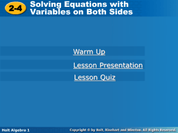 Variables on Both Sides Powerpoint