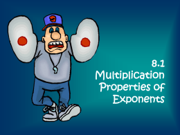Multiplication Powers of Exponents