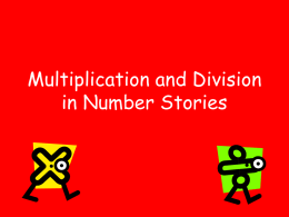 Multiplication and Division in Number Stories