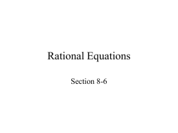 Rational Equations