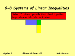 Graphing A Linear Inequality