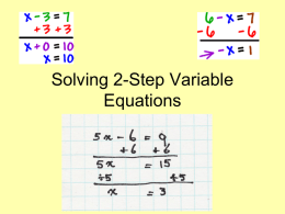 Solving Two-Step Equations #2